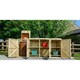 image 1 of Chatburn 1 Wheelie Bin/6 Recycle Box Store - L80.4 x W250.5 x H120 cm - Fits 1x 180L or 1x 240L Wheelie Bins & 6x Recycle Boxes Brown