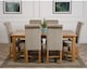 image 3 of Oslo 180 x 90 cm Large Oak Dining Table and 6 Washington Fabric Chairs | Grey | Grey