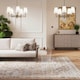 image 2 of KUKOON Beige Traditional Medallion Bordered Living Area Rug 60cm x 110cm Cream