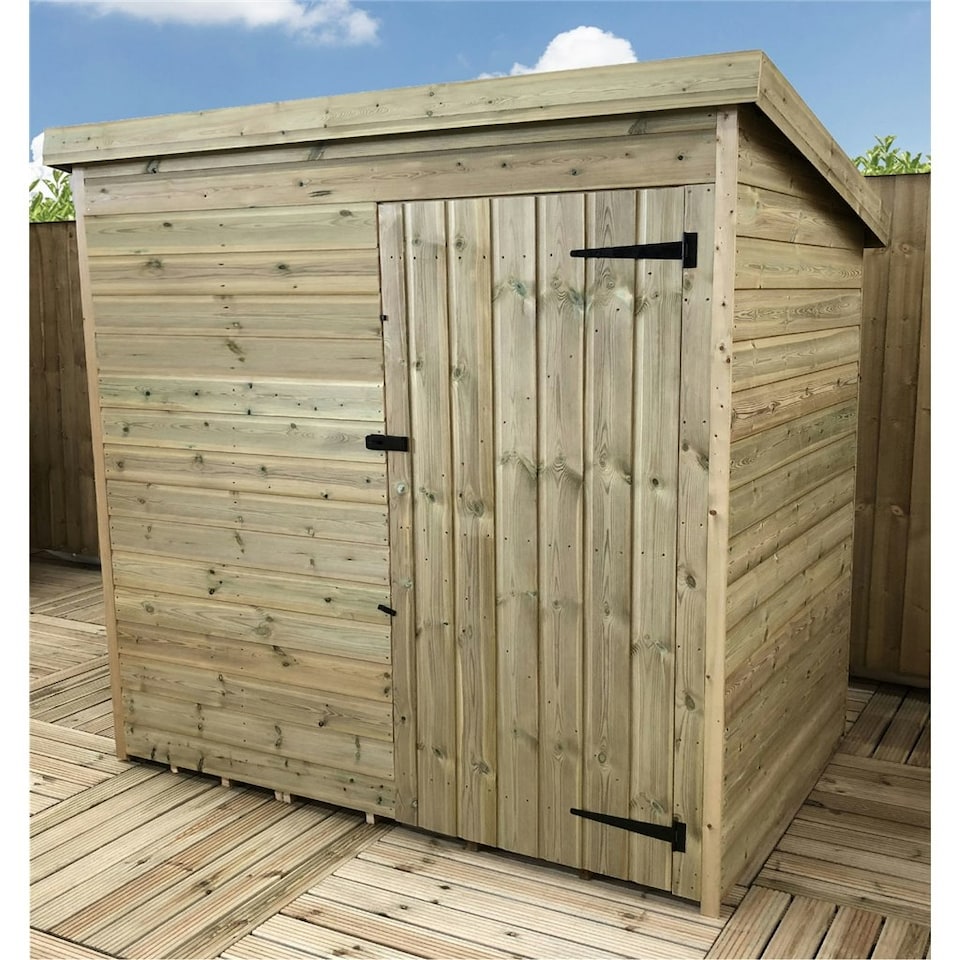 image 1 of 6 x 6 Garden Shed Pressure Treated T&G PENT Wooden Garden Shed + Single Door (6' x 6' / 6ft x 6ft) (6x6)