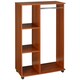 image 1 of HOMCOM Rolling Open Wardrobe Hanging Rail Storage Shelves