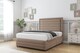 image 3 of Sloomy Ashford Mink Plush Divan Bed Base 4 Drawers With 54 Inch Floor Standing Headboard & 12 Inch Matching Footboard | Brown | Mink | Super King | 1