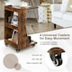 image 8 of COSTWAY C-Shaped End Table Mobile Sofa Side Table Brown