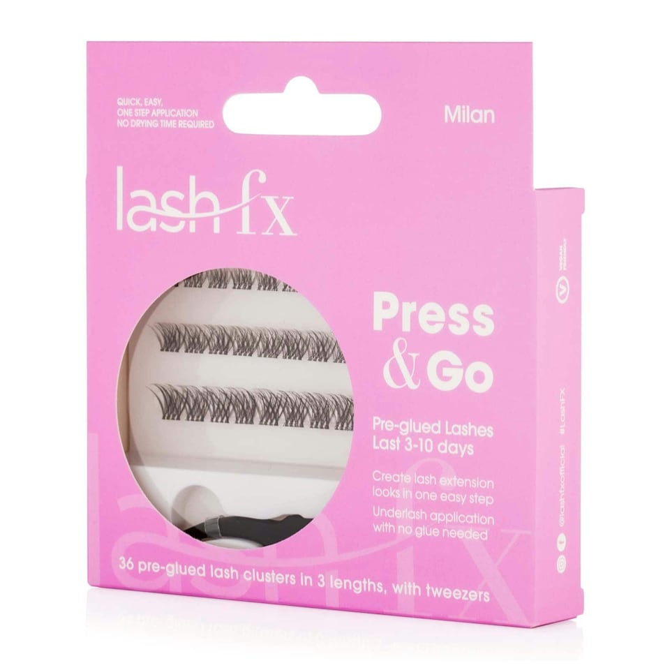 image 1 of Lash FX Press & Go Pre-Glued Cluster Lashes - Milan: Subtle and natural
