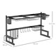 image 3 of HOMCOM Over The Sink Dish Drainer Rack, 2-Tier Dish Rack for Kitchen, Black