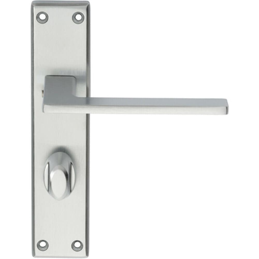 Loops Flat Straight Lever on Bathroom Backplate Handle 180 x 40mm Satin Chrome