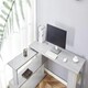 image 6 of Grey Office Desk L-shaped with Mobile Storage Drawer Unit Wooden Room Furniture Grey