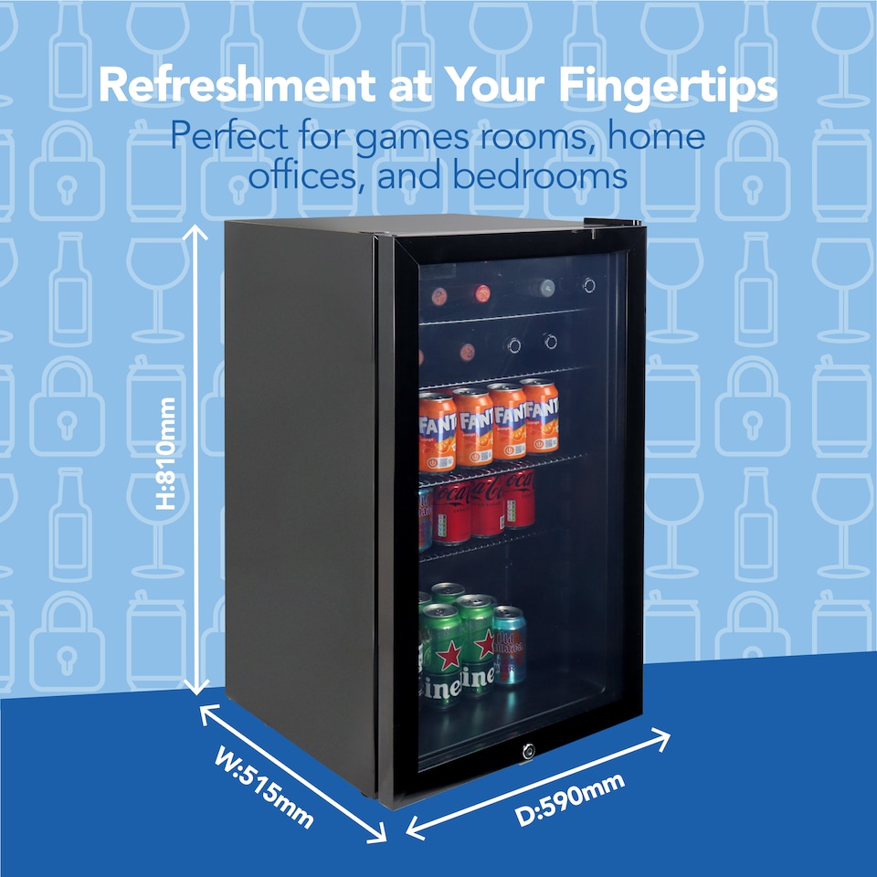 image 1 of Igenix 98L Under Counter Drinks Fridge Black