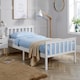image 1 of Single Bed White Wooden 3ft Childrens Bed Headboard High End Slatted Base