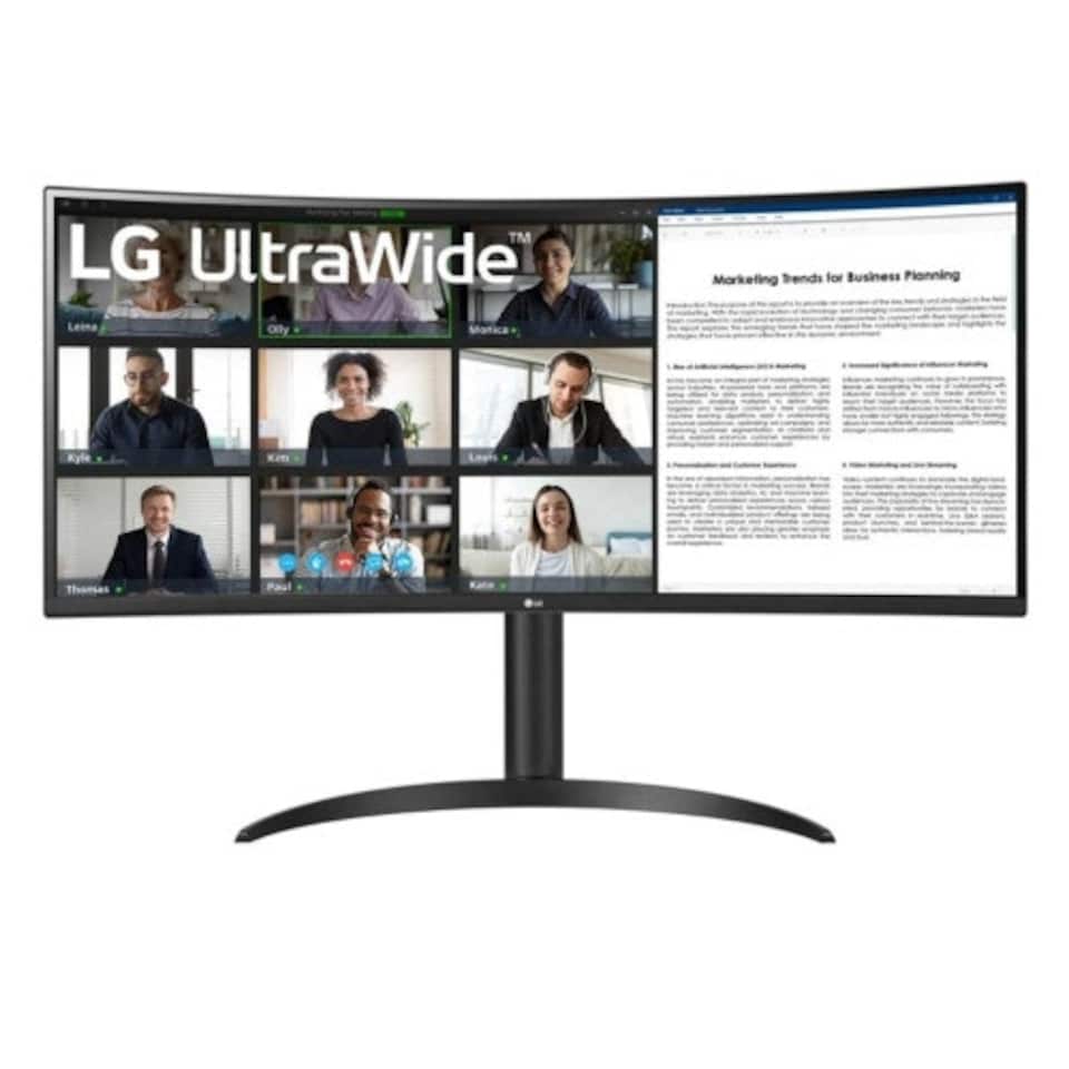 LG 34WR55QK-B 34" WQHD Height Adjustable USB-C Curved Monitor
