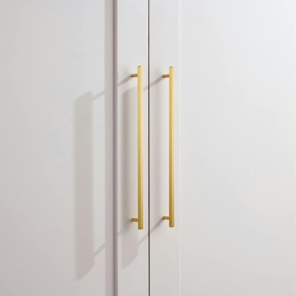 image 1 of Pushka Home Solid Brass Slim Hexagonal Cabinet Bar Handle 384m - Gold Gold