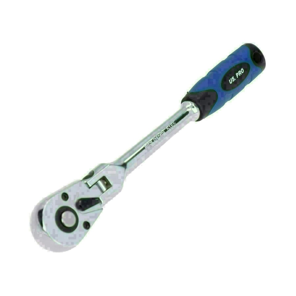 image 1 of 1/4" Drive Flexible Ratchet Socket Driver Flexi Head 72 Teeth Quick Release
