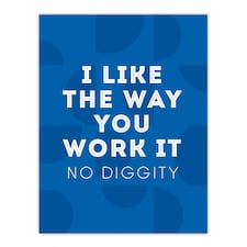 I Like The Way You Work It Modern Blue Cheeky XL Wall Art Print 24X32 In