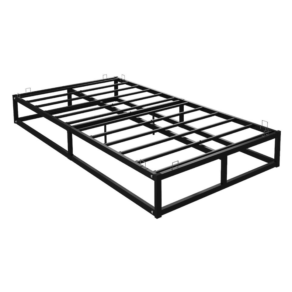 image 1 of Double Bed Frame Extra Strong Platform Metal Frame Bedroom Easy Build