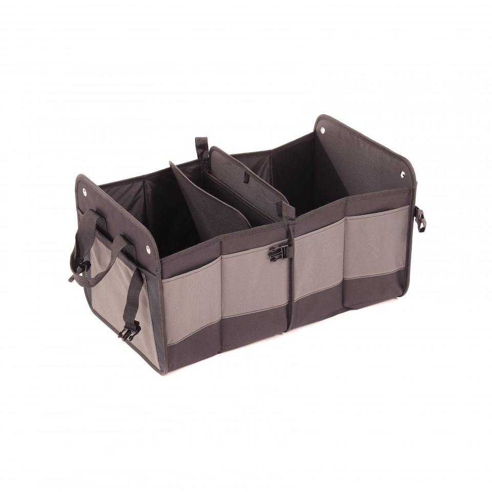 image 1 of Foldable Folding Car Boot Storage Organiser Tidy Bag Box | Grey