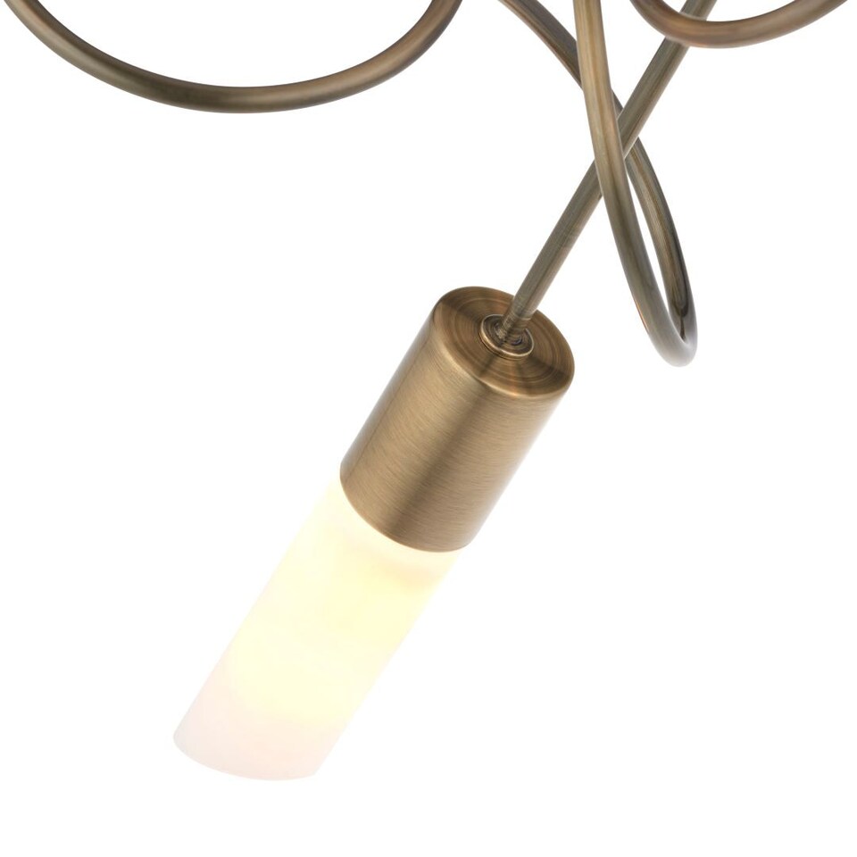 image 1 of Patras Antique Brass 3 Light Semi Flush Ceiling Light