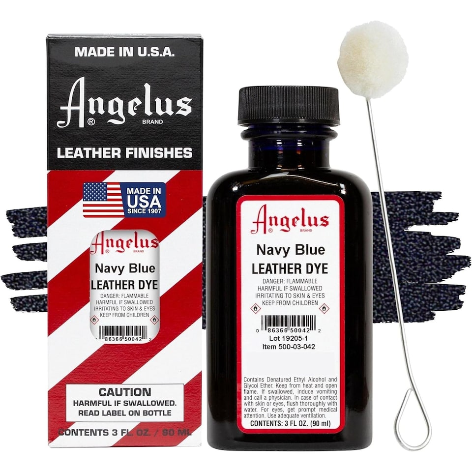 image 1 of Angelus Leather Dye - Permanent Deep Penetrating Colour Change 3oz | Blue | Navy Blue