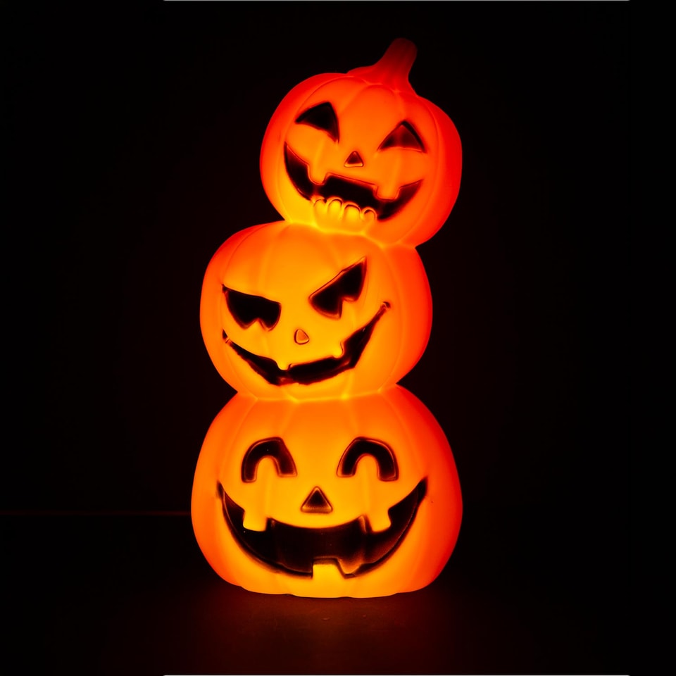 image 1 of PMS Halloween Pumpkin Light Up Decoration - Orange 30cm x 15cm