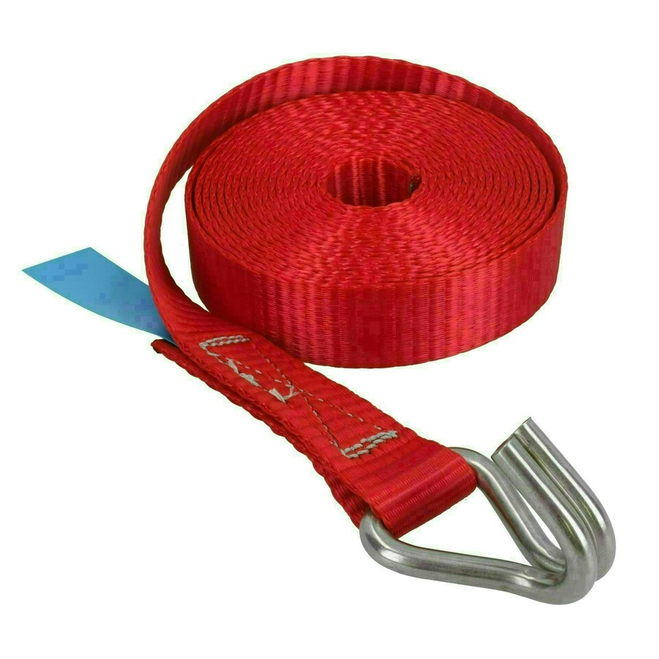 image 1 of 8pk Ratchet Strap Stainless Steel Boat Trailer 3.7m 25mm Marine Grade Claw Hook