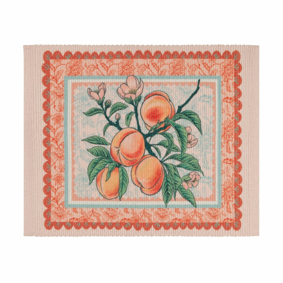 image 1 of furn. Anemone Peaches Indoor/Outdoor Placemats (Set of 4) Orange
