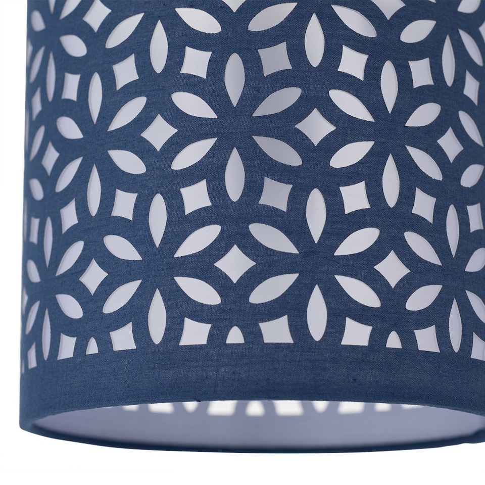 image 1 of Set of 2 Navy Blue Laser Cut 15.5cm Table Lamp Shades | Blue | Small | 2