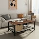 image 8 of HOMCOM 2-Tier Wooden Coffee Table Retro Industrial Style Side Desk Living Room Yellow