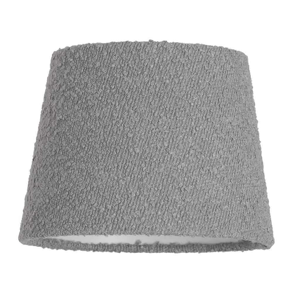 ValueLights Rory Boucle Fabric Tapered Easy Fit Ceiling Table Floor Lamp Shade in Grey