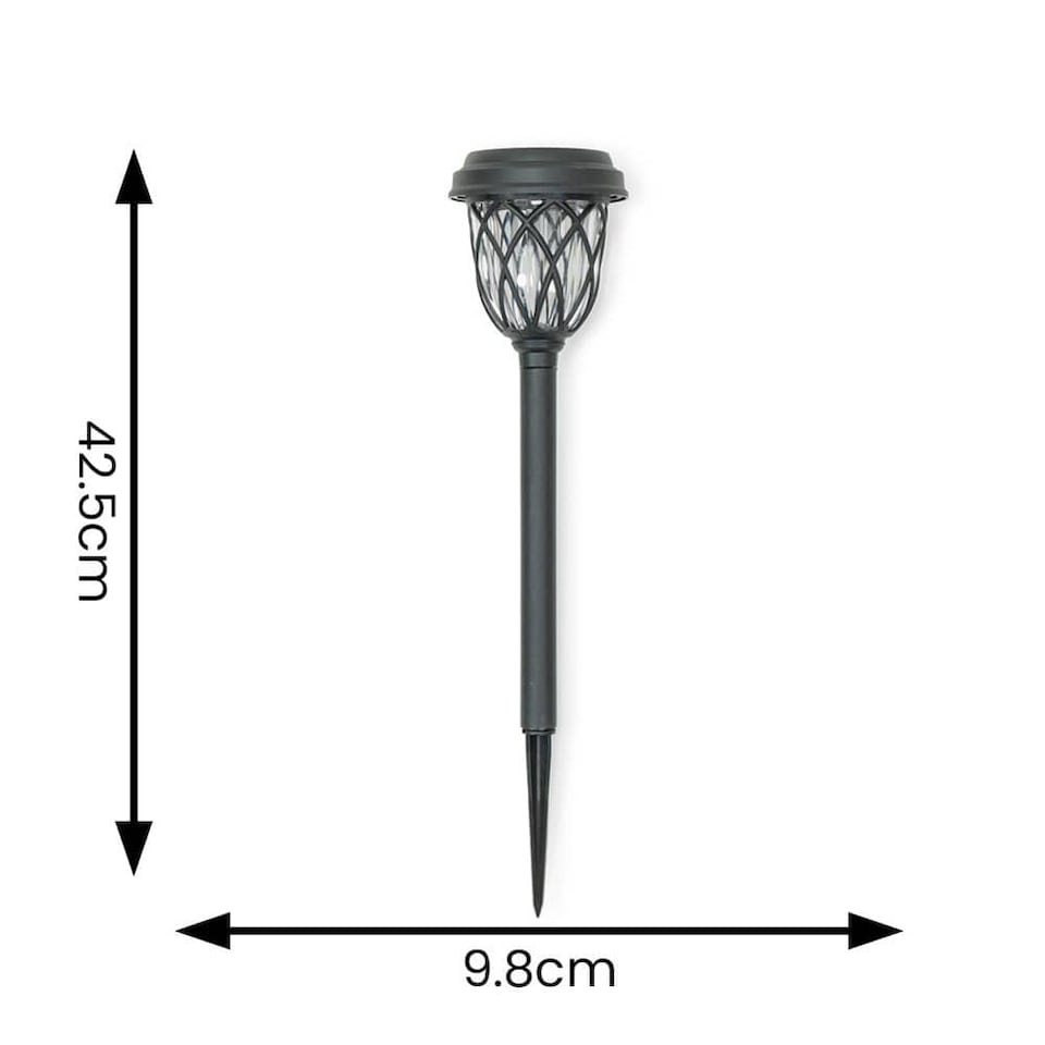 image 1 of ValueLights Set of 6 Diamond Black Outdoor Solar Spike Light