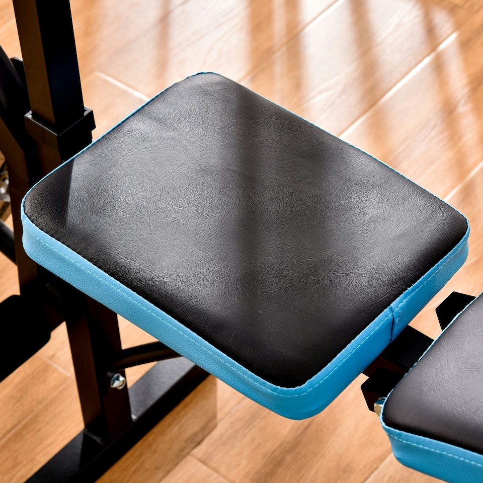 image 1 of HOMCOM Adjustable Weight Bench with Leg Developer Barbell Rack for Home Gym