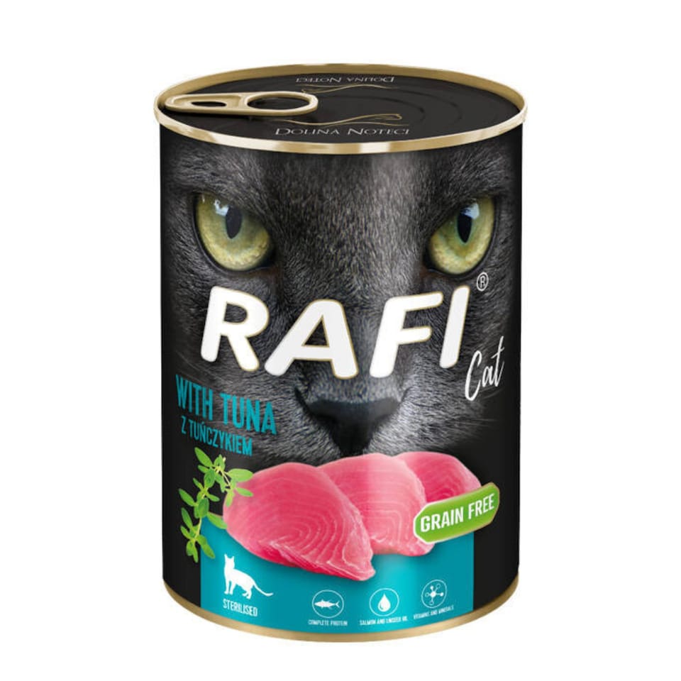 image 1 of Rafi Sterilised Adult Wet Cat Food, Tuna, 400g Can