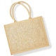 image 2 of Westford Mill Metallic Shimmer Jute Shopper/Tote Bag - Natural Gold - One Size Gold