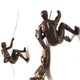 image 4 of Large x3 Bronze Colour Climbing Men With Nail Caps Wall Hanging Ornaments Art Installation Sculptures of Climber Figures on Realistic Metal Wires