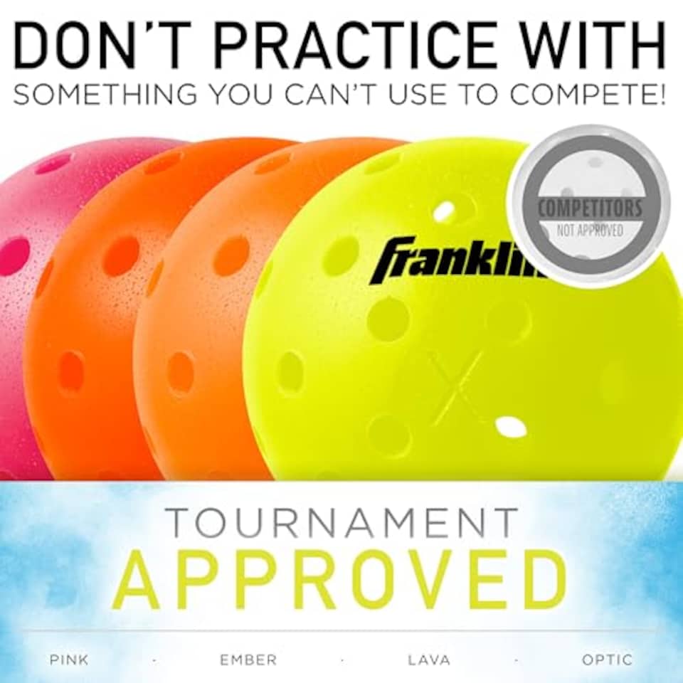 image 1 of Franklin Sports Half Court Size Pickleball Net By Pickleball - Includes 10Ft Net, (2) Paddles, And (2) X-40 USA Pickleball Approved Pickleballs