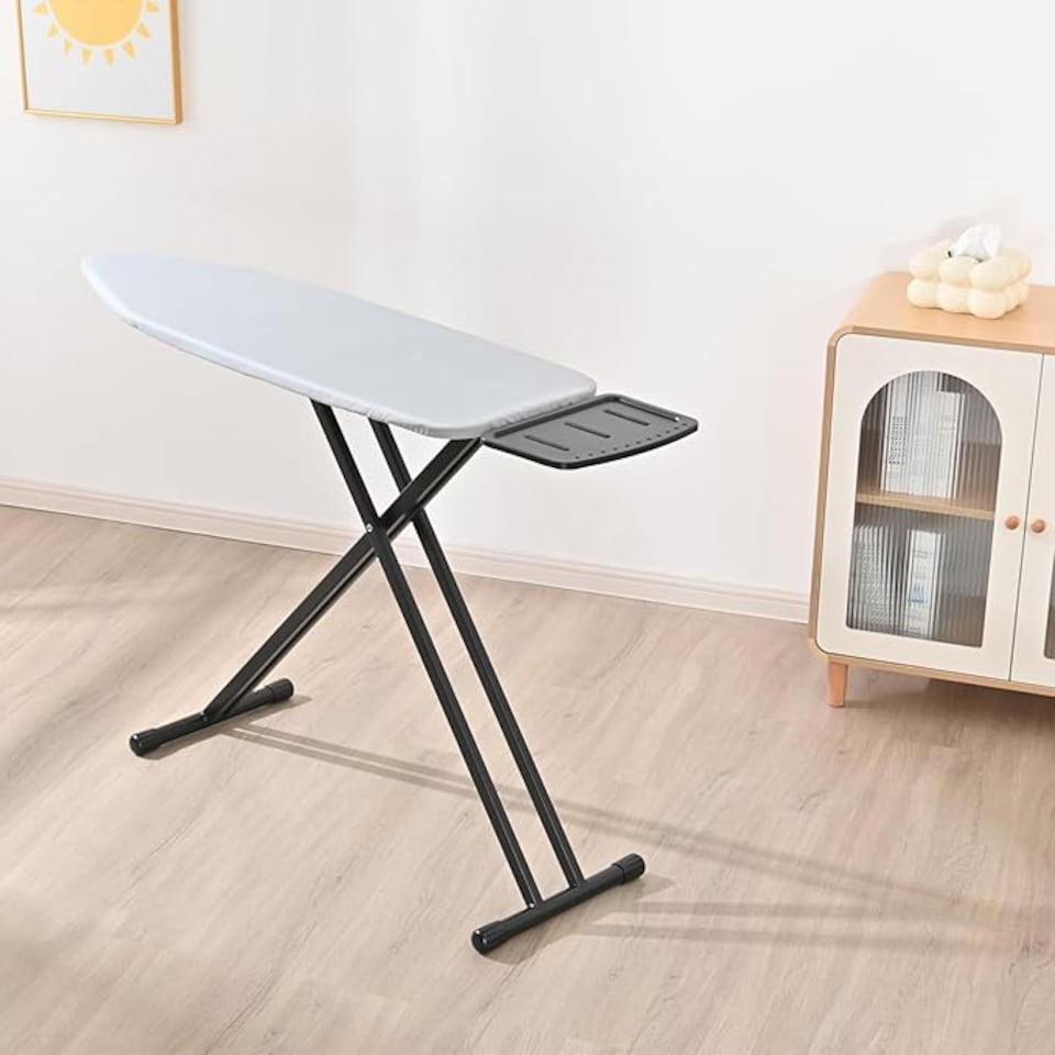 image 1 of Ironing Board with Iron Rest, Iron Board with Extra Thick Cover, Adjustable Compact and Space Saver Foldable Ironing Board
