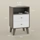 image 3 of HOMCOM Bedside Tables Set of 2, Modern Nightstand with 2 Drawers and Open Cubby