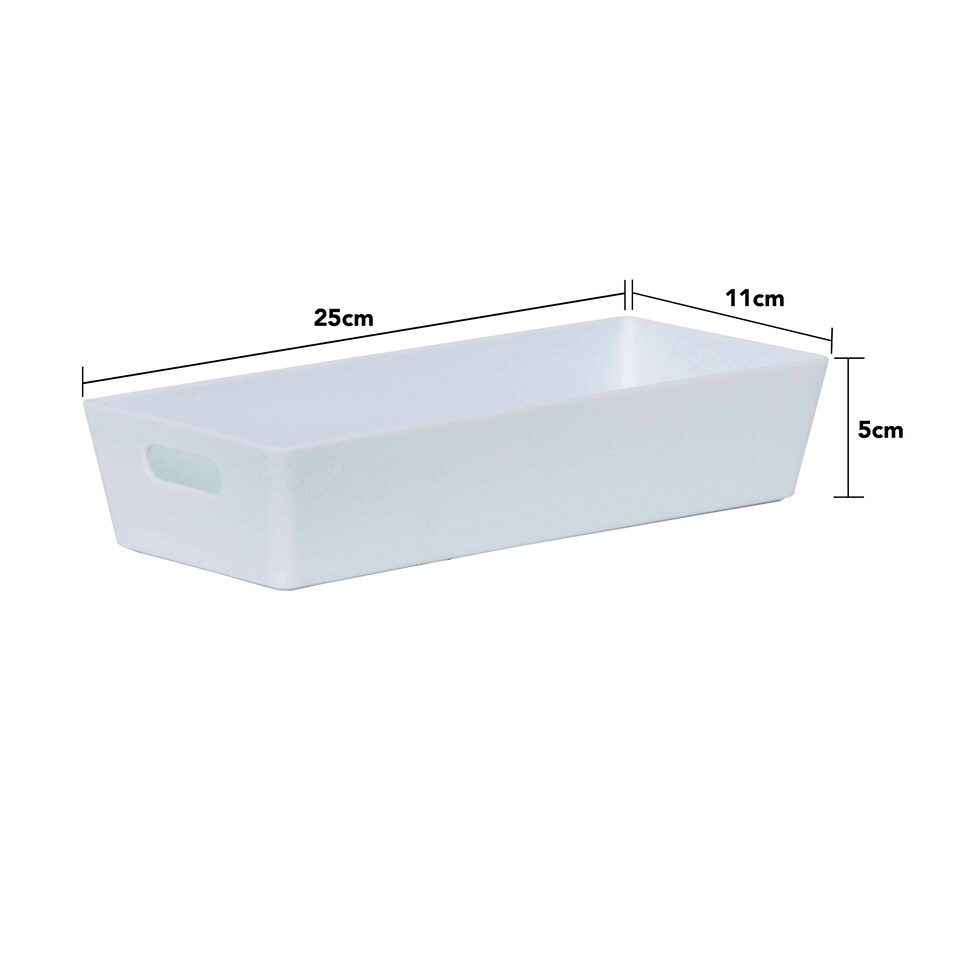 image 1 of Wham Studio 5 x 1L Rectangular Plastic Storage Baskets Ice White White
