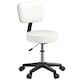 image 1 of HOMCOM Beautician's Swivel Salon Chair with Padded Seat Back 5 Wheels Adjustable Height Salon Hairdressers Tattoo Spa Rolling Cushion Professional 48cm White