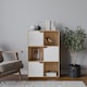 image 2 of 6-Cube Shelving Unit With Lined Doors | Brown | Oak & White | 1