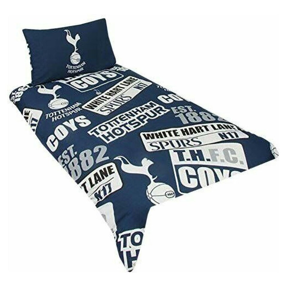 image 1 of Tottenham Hotspur Patch Single Duvet And Pillow Set - Multicoloured - One Size