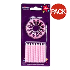 Apac Candle & Holder (Pack of 24) - Baby Pink - One Size