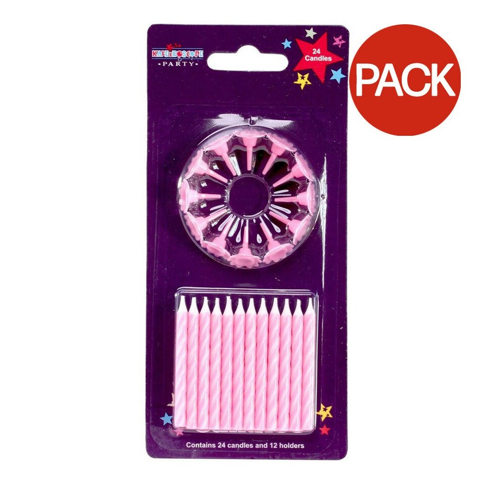 Apac Candle & Holder (Pack of 24) - Baby Pink - One Size