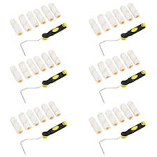 36pc 4" Mini Roller And Sleeves Set For Gloss Emulsion Paints Painting Decorating