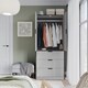 image 5 of 2 Door 3 Drawer Wardrobe with Hanging Rail - Modern Bedroom Storage Furniture | Black | Black with Grey Doors | 1