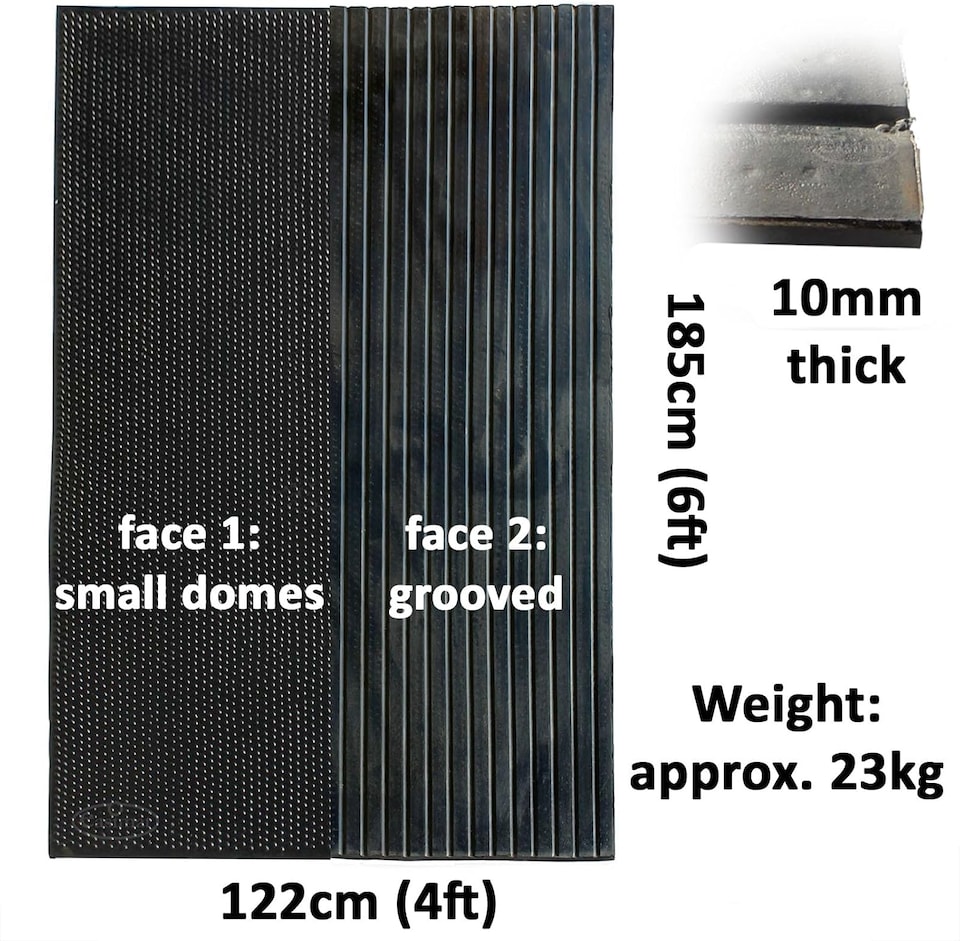 image 1 of Heavy Duty Rubber Gym Mat, 6ft x 4ft x 10mm, Black
