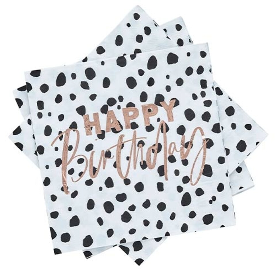 image 1 of Dalmatian Happy Birthday Luncheon Napkins 33cm 3Ply - Pack of 20