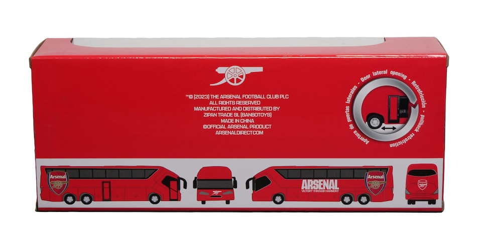 image 1 of Arsenal Bus Model Football Team Coach Toy