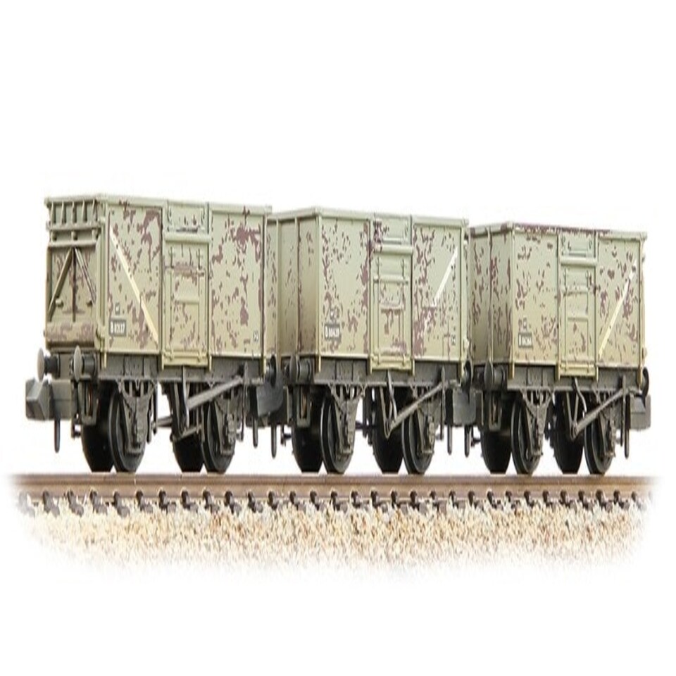 Graham Farish 16t Steel Mineral Wagon Set (3) BR Grey Weathered