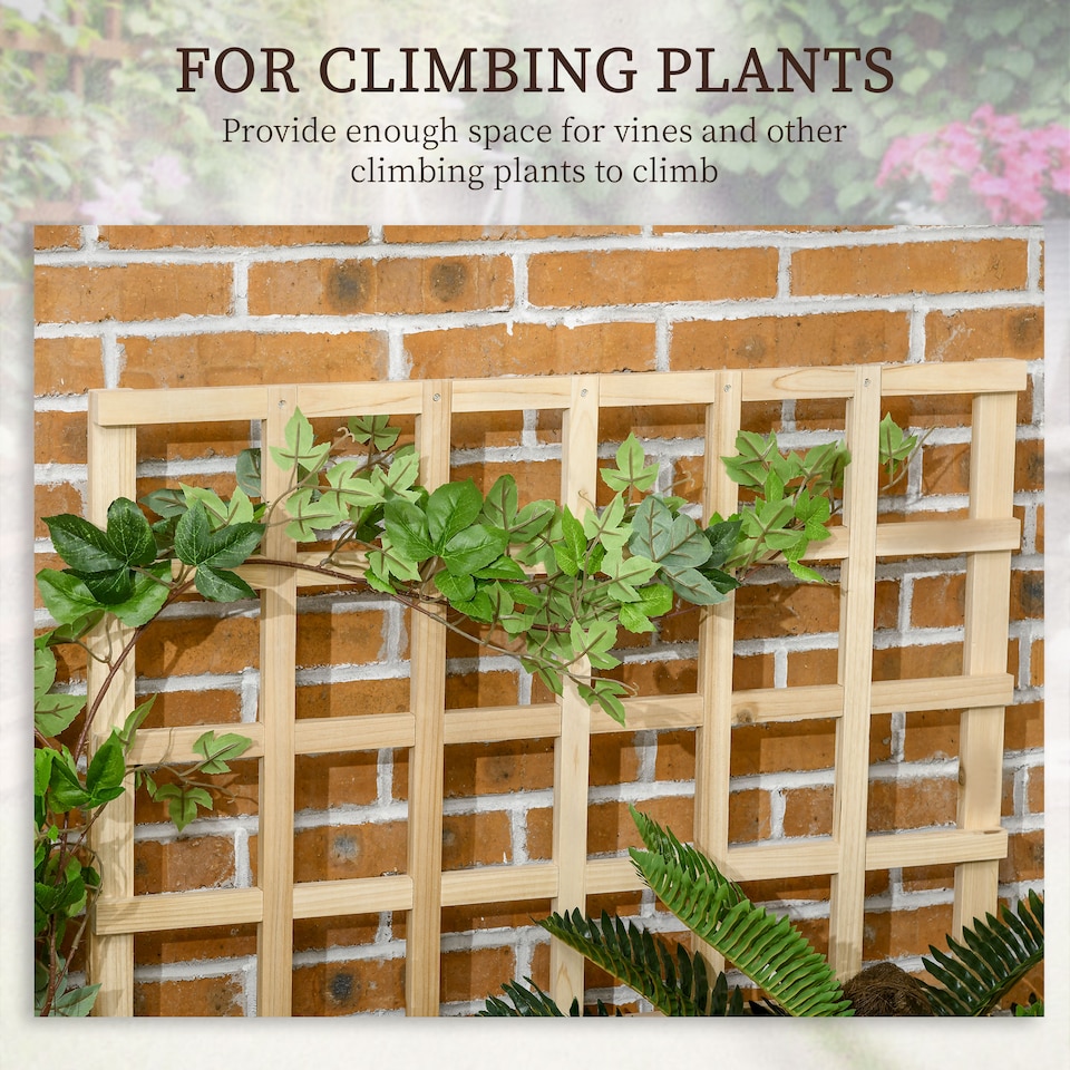 image 1 of Outsunny 3 Tier Wooden Garden Planters with Trellis for Vine Climbing Plants