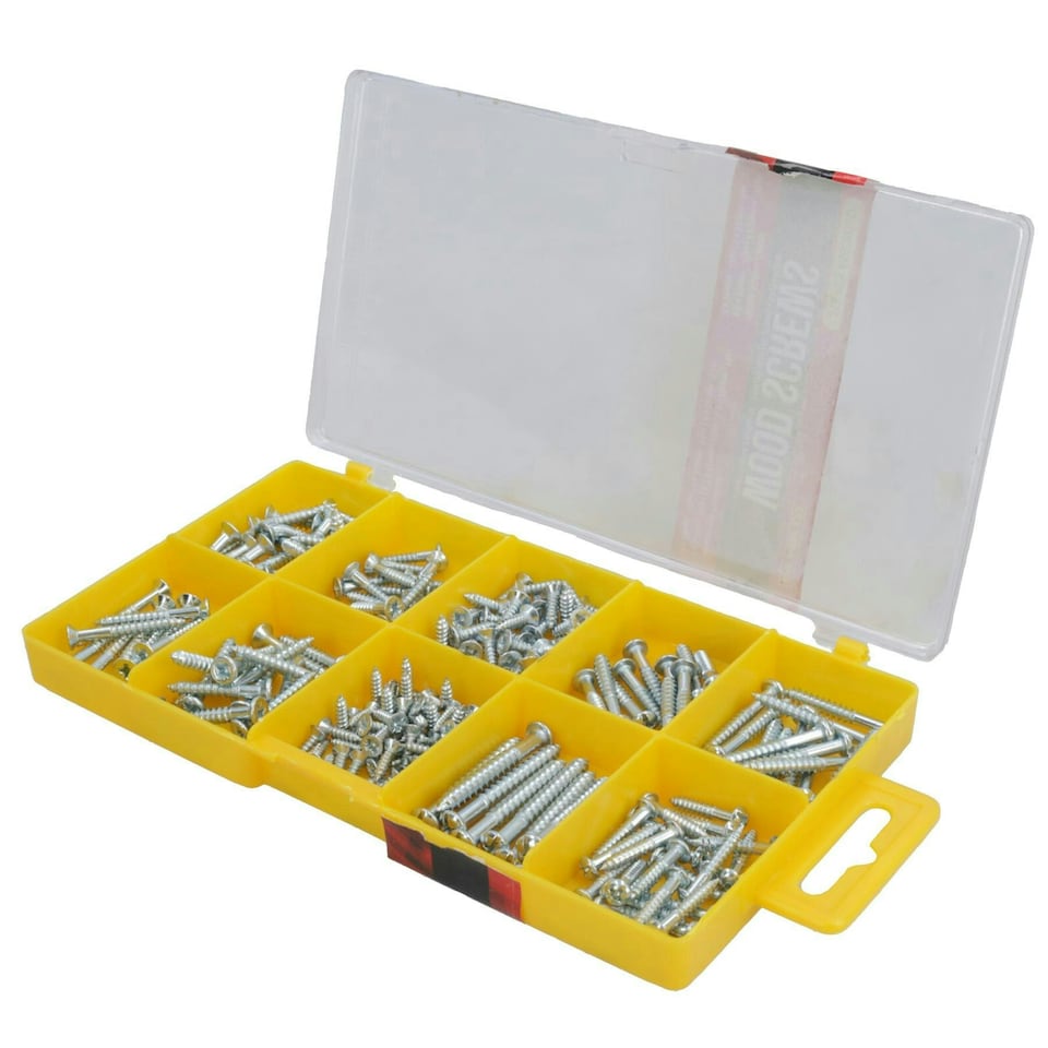 image 1 of Pozi Drive Countersunk and Philips Slotted Combo Wood Screws Fixings 215pc