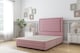 image 1 of Sloomy Ashford Pink Plush Divan Bed Base 2 Drawers Foot-End With 54 Inch Floor Standing Headboard & 12 Inch Matching Footboard | Pink | Pink | Small Double | 1